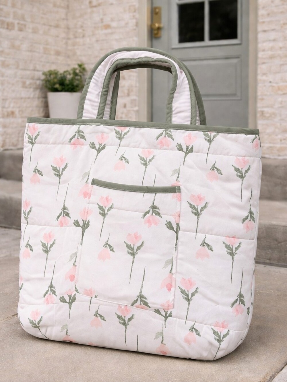 Upcycled- Faded Rose Market Tote